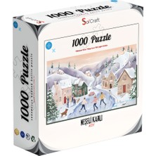 Allians Renkli 1000 Parça Puzzle, Neşeli Karlı Köy Manzarası, Eğlenceli ve Detaylı