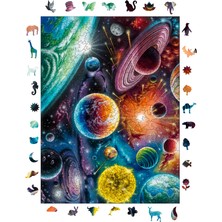Allians Uzay Temalı Ahşap Puzzle 450 Parça, 29X39 Cm, Eğlenceli ve Öğretici