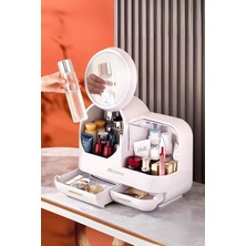 Feyza Design Beyaz LED Fan ve Makyaj Organizer Seti, Şık ve Işlevsel Tasarım