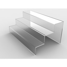 Feyza Design Şeffaf 3 Katlı Pleksi Merdiven Stand, Makyaj Düzeni Için Ideal