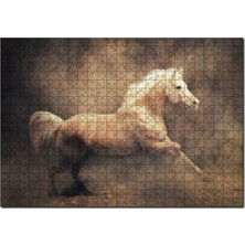 Allians Sarı Renk Koşan At 1000 Parça Puzzle, Ahşap Yapboz, Eğlenceli ve Şık