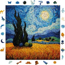 Allians Yıldızlı Gece Ahşap Puzzle, 353 Parça, 29X29 Cm, Sanat ve Hobi Için