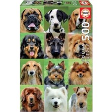 Allians Renkli Köpekler Collage Puzzle, 500 Parça, Eğlenceli ve Zihin Açıcı Oyun