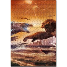 Allians Kral Kong ve Godzilla 255 Parça Ahşap Puzzle, Eğlenceli ve Detaylı Tasarım