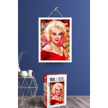 Allians 100 Parça Marilyn Monroe Puzzle, Yapıştırıcı ve Ip Hediyeli Keyifli Eğlence