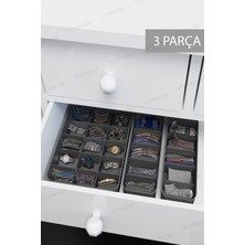 Feyza Design 3'lü Bölmeli Makyaj, Takı ve Mutfak Düzenleyici Seti