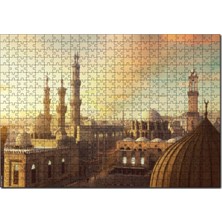 Allians Mısır Ramazan Camii ve Şehir Manzarası 1000 Parça Puzzle Ahşap Yapboz