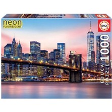 Allians 1000 Parça Brooklyn Köprüsü Neon Parlayan Puzzle, Eğlence ve Dekor Için Ideal