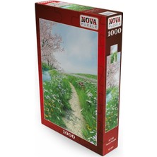 Allians Renkli Çiçekli Patika Yol Puzzle, Huzurlu ve Keyifli Zamanlar Için