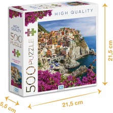 Allians Manarola Köyü Manzara Puzzle 500 Parça, Hobi ve Dekor Için Ideal