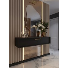 Resital Dresuar Antrasit Gold - Modern Duvara Monte Antre Mobilyası