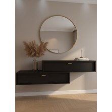 Resital Dresuar Antrasit Gold - Modern Duvara Monte Antre Mobilyası