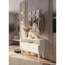 Resital Portmanto Vestiyer - GP7004-1 - Beyaz Silver