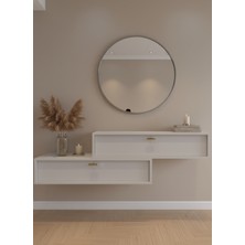 Resital Dresuar Beyaz Silver - Modern Duvara Monte Antre Mobilyası