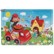 Allians Eğitici Ahşap Yapboz, 12 Parça, Renkli ve Eğlenceli Oyun Seti