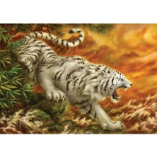 Allians Yüksek Kaliteli 1000 Parça Beyaz Kaplan Puzzle, Eğlenceli ve Zihinsel Uygun