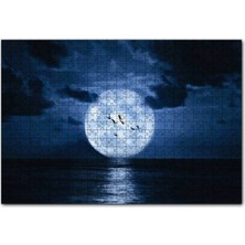 Allians Deniz, Bulutlar, Kuşlar ve Süper Ay Temalı 500 Parça Ahşap Puzzle