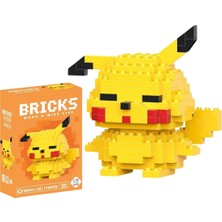 Allians Renkli Pikachu 3D Puzzle Küçük Parçacık Yapı Oyuncağı Masa Dekoru