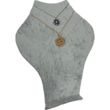 Feyza Design Yerli Üretim Süet Gri Kolye Gerdanlık Sergileme Mankeni