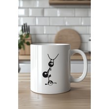 YasBey Design Eğlenceli Karakter Figürlü 330ML Baskılı Beyaz Seramik Kupa Bardak