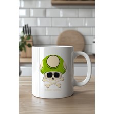 YasBey Design Kafatası ve Game Over Figürlü 330ML Baskılı Beyaz Seramik Kupa Bardak