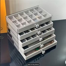 Feyza Design 5 Katlı Şeffaf Takı Organizer, Lüks Düzenleyici ve Hediye Seçeneği