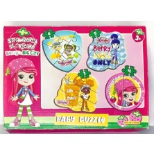 Allians Çilek Kız Bebek Puzzle, Renkli ve Eğlenceli 4 Çeşitli Oyun Seti