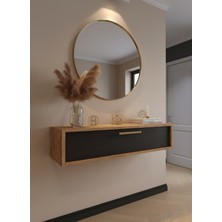 Resital Dresuar Çam Antrasit Gold - Modern Duvara Monte Antre Mobilyası