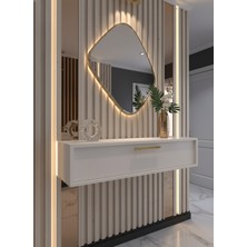 Resital Dresuar Beyaz Gold - Modern Duvara Monte Antre Mobilyası