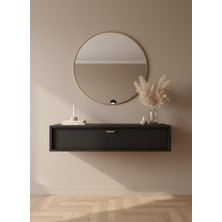 Resital Dresuar Antrasit Gold - Modern Duvara Monte Antre Mobilyası