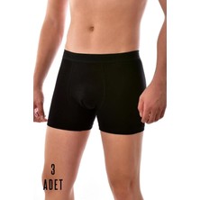 Elit Erkek Siyah 3 Adet Elit Modal Elasthan Boxer  1251-SİYAH-L