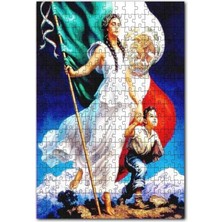 Allians Beyaz Elbiseli Kadın ve Çocuk Puzzle 255 Parça Ahşap Yapboz