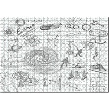 Allians Fizik Formülleri ve Kuralları Eskiz Çizimleri 1000 Parça Mdf Puzzle
