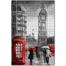 Allians Siyah Beyaz Londra Temalı 500 Parça Ahşap Puzzle