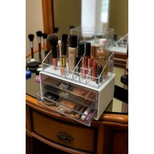 Feyza Design Beyaz 3 Çekmeceli 16 Bölmeli Makyaj ve Takı Organizeri