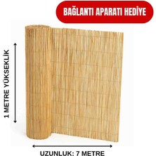 AYGHOME 1x7 mt Misina Dokuma Hasır Çit - Bağlantı Aparatı Hediyeli - Kesintisiz Bahçe Gölgeliği