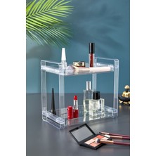 Feyza Design Çift Katlı Makyaj ve Banyo Düzenleyici Rafı, Şık ve Pratik Tasarım