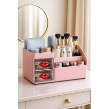 Feyza Design Şık ve Pratik Pembe Makyaj Organizeri Lips Kulp Serisi