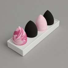 Feyza Design 4'lü Makyaj Süngeri Tutucu, Pratik ve Şık Stand, Makyaj Aksesuarı