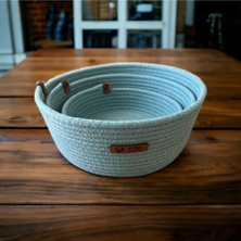 Feyza Design 3'lü Hasır Organizer Sepet Seti, Çok Amaçlı, El Yapımı, Şık ve Kullanışlı