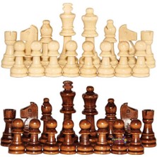 Allians Ahşap Satranç Taşı Seti, Büyük Boy, Şah 8,8 Mm, Piyon 4 Mm, Vezir 8,5 mm