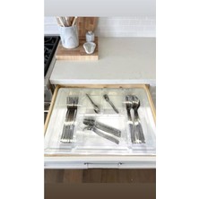 Feyza Design 5 Bölmeli Çekmece Içi Düzenleyici, Kapaklı, Kaşık, Çatal, Bıçak Organizer