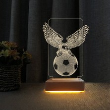 PremiumPort 3D Kartal Futbol Topu Tasarımlı Masa Lambası, Modern ve Şık Aydınlatma
