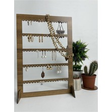 Feyza Design Dikdörtgen Ahşap Takı Küpe Standı, Lazer Kesim, Modern Tasarım