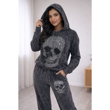 Tez Eşofman Takımı Kapüşonlu  Kuru Kafalı