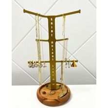 Feyza Design Şık Ahşap ve Metal Takı Standı, Zarif ve Modern Tasarım