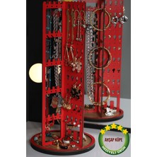 Feyza Design Ahşap Çok Amaçlı Takı Organizeri, Dekoratif Takı Standı, Kolye, Küpe, Yüzük, Bilezik Tutucu