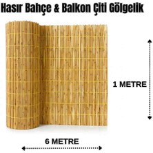 AYGHOME 1x6 mt Misina Dokuma Doğal Hasır Çit - Ekstra Sağlam Kamış Gölgelik - Bahçe ve Balkon Çiti
