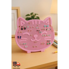 Feyza Design Kedi Figürlü Küpe Dizme Standı, Düzenli ve Şık Sergileme Çözümü