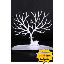 Feyza Design Geyik Temalı Takı Standı, Küpe, Kolye ve Bilezik Sergileme Tray'i